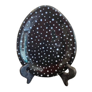 Department 56 Set of 6 Black and White Egg
Shaped Plates
